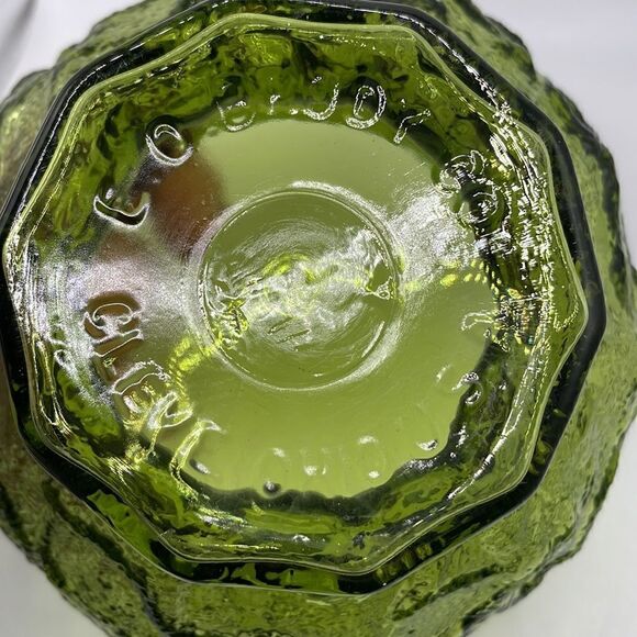Vintage 1970’s E.O. Brody Co. Green Glass Candy Dish - Picture 5 of 11